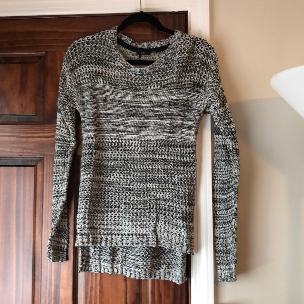 Lord & Taylor Long Black and White Sweater Size S